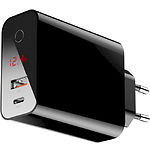 Фото Сетевое ЗУ Baseus CCFSEU907-01 Black, USB + Type-C, PD3.0+QC3.0, 45W, Дисплей ток,напряж