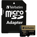 Изображение microSD XC 64Gb Verbatim Class10 UHS-I U3 (с переходником SD) {44034} Фото microSD XC 64Gb Verbatim Class10 UHS-I U3 (с переходником SD) {44034}