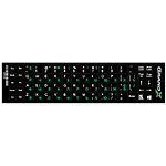 Изображение Наклейки на клавиатуру ноутбука черные Grand-X GXDPGW protection на 68 кл., кирил.зел., латин. бел. Фото Наклейки на клавиатуру ноутбука черные Grand-X GXDPGW protection на 68 кл., кирил.зел., латин. бел.
