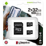 Изображение microSD HC 2шт x 32Gb KINGSTON Canvas Select Plus комплект UHS-I A1 C10 (SDCS2/32GB-2P1A) R100MB/s Фото microSD HC 2шт x 32Gb KINGSTON Canvas Select Plus комплект UHS-I A1 C10 (SDCS2/32GB-2P1A) R100MB/s