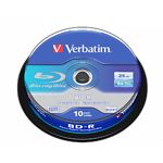Оптический диск BD-R Verbatim SL 25 Gb 6x Cake 10pcs White Blue Hard Coat - фото