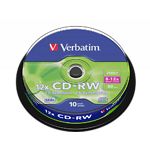 Фото CD-RW Verbatim 700Mb 12x Cake 10 pcs Scratch Resistant (43480)