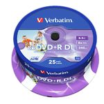 Изображение DVD+R Verbatim 8,5Gb Double Layer 8x Cake 25 pcs Wide Printable (43667) Фото DVD+R Verbatim 8,5Gb Double Layer 8x Cake 25 pcs Wide Printable (43667)