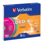 Изображение DVD-R Verbatim 4,7Gb 16x Box 5pcs AZO Colour (43557) Фото DVD-R Verbatim 4,7Gb 16x Box 5pcs AZO Colour (43557)