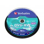 Фото DVD-RW Verbatim 4,7Gb 4x Cake 10 pcs Matt Silver Surface (43552)