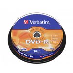 Изображение DVD-R Verbatim 4,7Gb 16x Cake 10 pcs Matt Silver (43523) Фото DVD-R Verbatim 4,7Gb 16x Cake 10 pcs Matt Silver (43523)