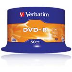 Изображение DVD-R Verbatim 4,7Gb 16x Cake 50 pcs Matt Silver (43548) Фото DVD-R Verbatim 4,7Gb 16x Cake 50 pcs Matt Silver (43548)