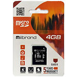 Изображение microSD HC 4Gb Mibrand class 6 (MICDC6/4GB-A) с SD переходником Фото microSD HC 4Gb Mibrand class 6 (MICDC6/4GB-A) с SD переходником