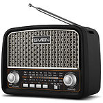 Изображение SVEN SRP-555 (black-silver) портативный радиоприёмник 3Вт, Li-Ion аккумулятор, USB, microSD,FM Фото SVEN SRP-555 (black-silver) портативный радиоприёмник 3Вт, Li-Ion аккумулятор, USB, microSD,FM