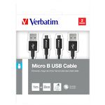 Изображение Кабель Verbatim (48875) комплект 2шт USB/Micro-USB 1м+0.3м Black (синхронизация и зарядка) Фото Кабель Verbatim (48875) комплект 2шт USB/Micro-USB 1м+0.3м Black (синхронизация и зарядка)