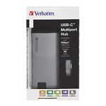 ХАБ Verbatim (49142) USB3.2 Type-C --> HDMI 4K + RJ-45 + 3xUSB3.0+USB Type-C+ SD/microSD - фото