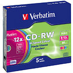 Фото CD-RW Verbatim 700Mb 12x Box 5pcs SERL Color Surface (43167)