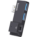 Изображение Концентратор HUB USB 3.0 Baseus Multifunctional CAHUB-FP01 Black (USB3.0*2+RJ45) Фото Концентратор HUB USB 3.0 Baseus Multifunctional CAHUB-FP01 Black (USB3.0*2+RJ45)