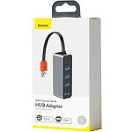 Фото Концентратор HUB USB 3.0 Baseus Steel Cannon CAHUB-AH0G Dark gray (USB3.0*3+RJ45)