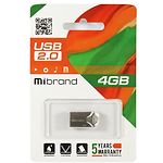 Фото USB Flash - 4GB (Mibrand Hawk Silver MI2.0/HA4M1S)