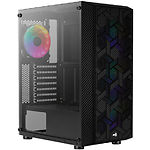 Изображение Корпус AEROCOOL HIVE G-BK-v2 Black FRGB без БП, glass side Фото Корпус AEROCOOL HIVE G-BK-v2 Black FRGB без БП, glass side