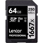 Изображение SD XC 64 GB LEXAR Professional UHS-II U3 V60 C10 (LSD64GCB1667) 1667x R/W 250/120MB/s Фото SD XC 64 GB LEXAR Professional UHS-II U3 V60 C10 (LSD64GCB1667) 1667x R/W 250/120MB/s