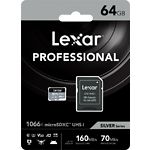 Изображение microSD XC 64GB LEXAR Professional UHS-I U3 A2 V30 C10 (с SD переходником LMS1066064G-BNANG) 1066x Фото microSD XC 64GB LEXAR Professional UHS-I U3 A2 V30 C10 (с SD переходником LMS1066064G-BNANG) 1066x