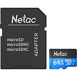 Изображение microSD XC 64GB Netac P500 Class 10 UHS-I (с SD переходником NT02P500STN-064G-R) Фото microSD XC 64GB Netac P500 Class 10 UHS-I (с SD переходником NT02P500STN-064G-R)