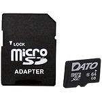 Изображение microSD XC 64Gb DATO class 10 (с переходником, DTTF064GUIC10) Фото microSD XC 64Gb DATO class 10 (с переходником, DTTF064GUIC10)