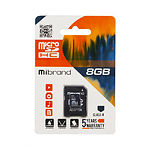 Фото microSD HC 8Gb Mibrand class 4 (MICDC4/8GB-A) с переходником