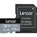 Изображение microSD XC 512 GB LEXAR Professional UHS-I U3 A2 V30 C10 (LMS1066512G-BNANG) SD адаптер, 1066x Фото microSD XC 512 GB LEXAR Professional UHS-I U3 A2 V30 C10 (LMS1066512G-BNANG) SD адаптер, 1066x