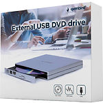 Внешний оптический привод External DVD±RW Drive Gembird DVD-USB-02-SV Black, USB 2.0, Slim - фото