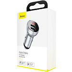 Изображение Автомобильное ЗУ Baseus CCBX-0S Silver, 2*USB-A, 4.8A, 24W Фото Автомобильное ЗУ Baseus CCBX-0S Silver, 2*USB-A, 4.8A, 24W