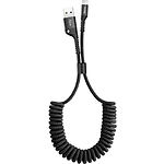 Изображение Кабель Baseus CALSR-01 Fish eye Spring USB/Lightning, 1м Black 2A Фото Кабель Baseus CALSR-01 Fish eye Spring USB/Lightning, 1м Black 2A
