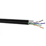 Фото Кабель бухта UTP 5E ДКЗ (6420) 305м CAT5e, PE, 4x2x0.50, с тросом, чёрный, для внешних работ