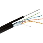 Фото Кабель бухта FTP 5E ДКЗ (6841) 305м CAT5e, PE, 4x2x0.50, с тросом, чёрный, для внешних работ