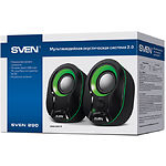 Фото Акустическая система SVEN 290 black-green, 2*2,5W speaker, USB #2