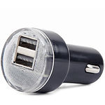 Фото Автомобильное зарядное устройство EG-U2C2A-CAR-02 USB 2.1A, цвет черный