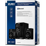 Изображение Акустическая система SVEN MS-307 black, 2.1 20W Woofer + 2*10W speaker, BT,FM, SD, LED display, ДУ #1 Фото Акустическая система SVEN MS-307 black, 2.1 20W Woofer + 2*10W speaker, BT,FM, SD, LED display, ДУ #1