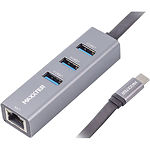 Адаптер Maxxter NECH-3P-02 с Type-C на Gigabit Ethernet 3 Ports USB 3.0 - фото