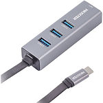 Фото Адаптер Maxxter NECH-3P-02 с Type-C на Gigabit Ethernet 3 Ports USB 3.0 #2