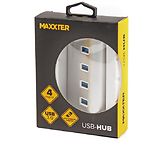 Фото Концентратор HUB USB 3.0 Maxxter HU3A-4P-01 Хаб Type-A на 4 порта, металл, серебристый #1