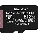Изображение microSD XC 512 GB Kingston Canvas Select Plus А1 Class10 UHS-I (SDCS2/512GBSP) без переходника Фото microSD XC 512 GB Kingston Canvas Select Plus А1 Class10 UHS-I (SDCS2/512GBSP) без переходника