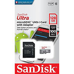 Изображение microSD XC 128 GB SanDisk Ultra Class 10 UHS-I (SDSQUNR-128G-GN3MA) с SD переходником, R100MB/s #2 Фото microSD XC 128 GB SanDisk Ultra Class 10 UHS-I (SDSQUNR-128G-GN3MA) с SD переходником, R100MB/s #2