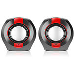 Фото Акустическая система REAL-EL S-50 black-red (EL121100008) 2*3W speaker, mini-jack 3,5/USB #6
