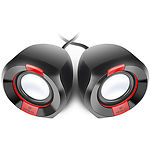 Фото Акустическая система REAL-EL S-50 black-red (EL121100008) 2*3W speaker, mini-jack 3,5/USB #4