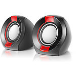 Фото Акустическая система REAL-EL S-50 black-red (EL121100008) 2*3W speaker, mini-jack 3,5/USB #2
