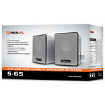 Изображение Акустическая система REAL-EL S-65 silver, 2*3W speaker, mini-jack 3,5/USB #1 Фото Акустическая система REAL-EL S-65 silver, 2*3W speaker, mini-jack 3,5/USB #1