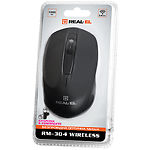 Фото Мышка REAL-EL RM-304 Wireless Black (EL123200017) USB, 2 key, 1 Wheel, 1000dpi #1