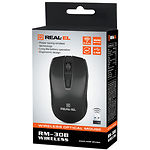 Фото Мышка REAL-EL RM-308 Wireless Black (EL123200033) USB, 3 key, 1 Wheel, 1600dpi #1