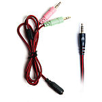 Фото REAL-EL GDX-7550 Black-Red (EL124100029) наушники с микрофоном, Джек 3,5мм 4pin, адаптер 1м для ПК #3