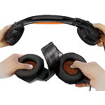 Фото REAL-EL GDX-7700 black-orange (EL124100016) наушники с микрофоном кожаные, USB, звук 7.1 #4