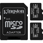 Изображение microSD HC 2шт x 32Gb KINGSTON Canvas Select Plus комплект UHS-I A1 C10 (SDCS2/32GB-2P1A) R100MB/s #2 Фото microSD HC 2шт x 32Gb KINGSTON Canvas Select Plus комплект UHS-I A1 C10 (SDCS2/32GB-2P1A) R100MB/s #2
