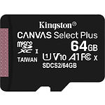 Изображение microSD XC 64Gb Kingston Canvas Select Plus А1 Class10 UHS-I (SDCS2/64GBSP) без переходника #2 Фото microSD XC 64Gb Kingston Canvas Select Plus А1 Class10 UHS-I (SDCS2/64GBSP) без переходника #2