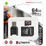 Изображение microSD XC 64Gb Kingston Canvas React Plus Reader UHS-II U3 C10 (с переходником на SD, MLPMR2/64GB) #1 Фото microSD XC 64Gb Kingston Canvas React Plus Reader UHS-II U3 C10 (с переходником на SD, MLPMR2/64GB) #1
